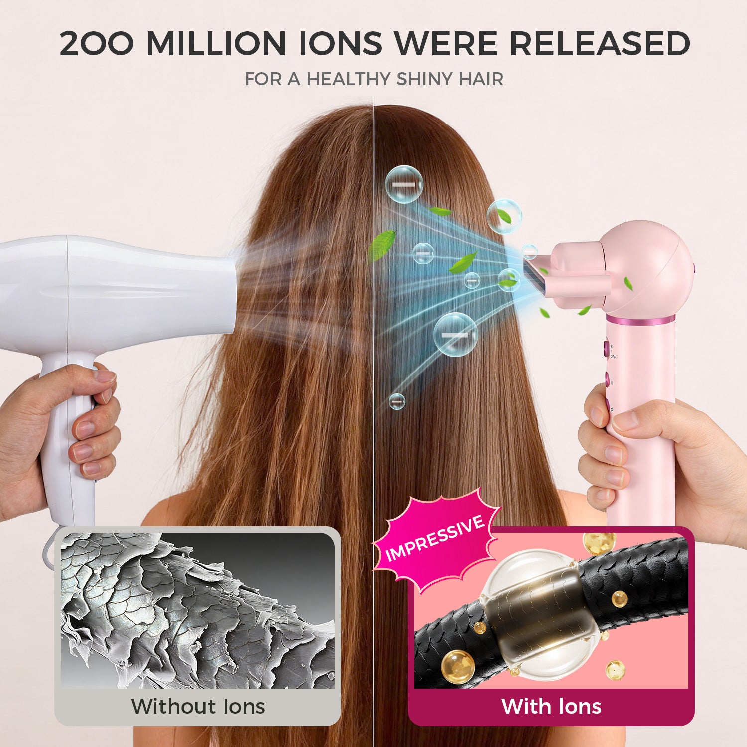 5-in-1 Hot-Air Brush & Ionic Hair Dryer for Fast Drying, Curling & Volumizing | Lightweight Travel