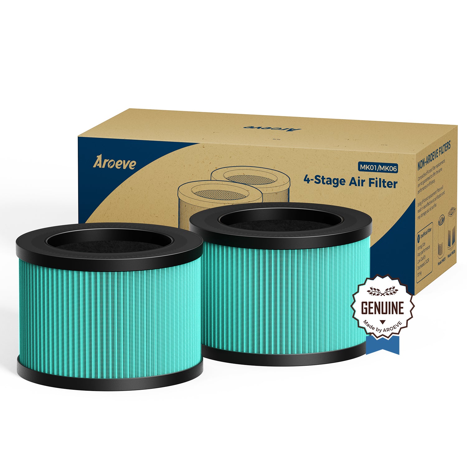 AROEVE Air Filter Replacement | MK01 & MK06-Pet Dander Version(2 packs)