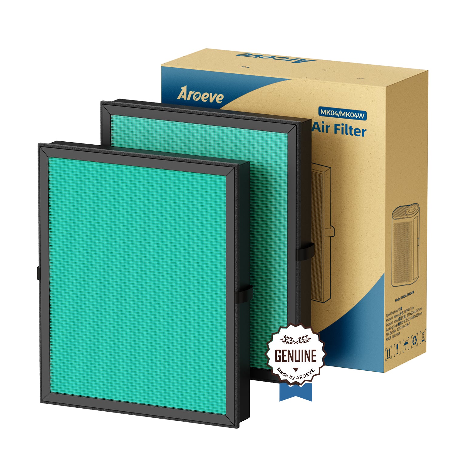 AROEVE Air Filter Replacement | MK04- Pet Dander Version(2 packs)