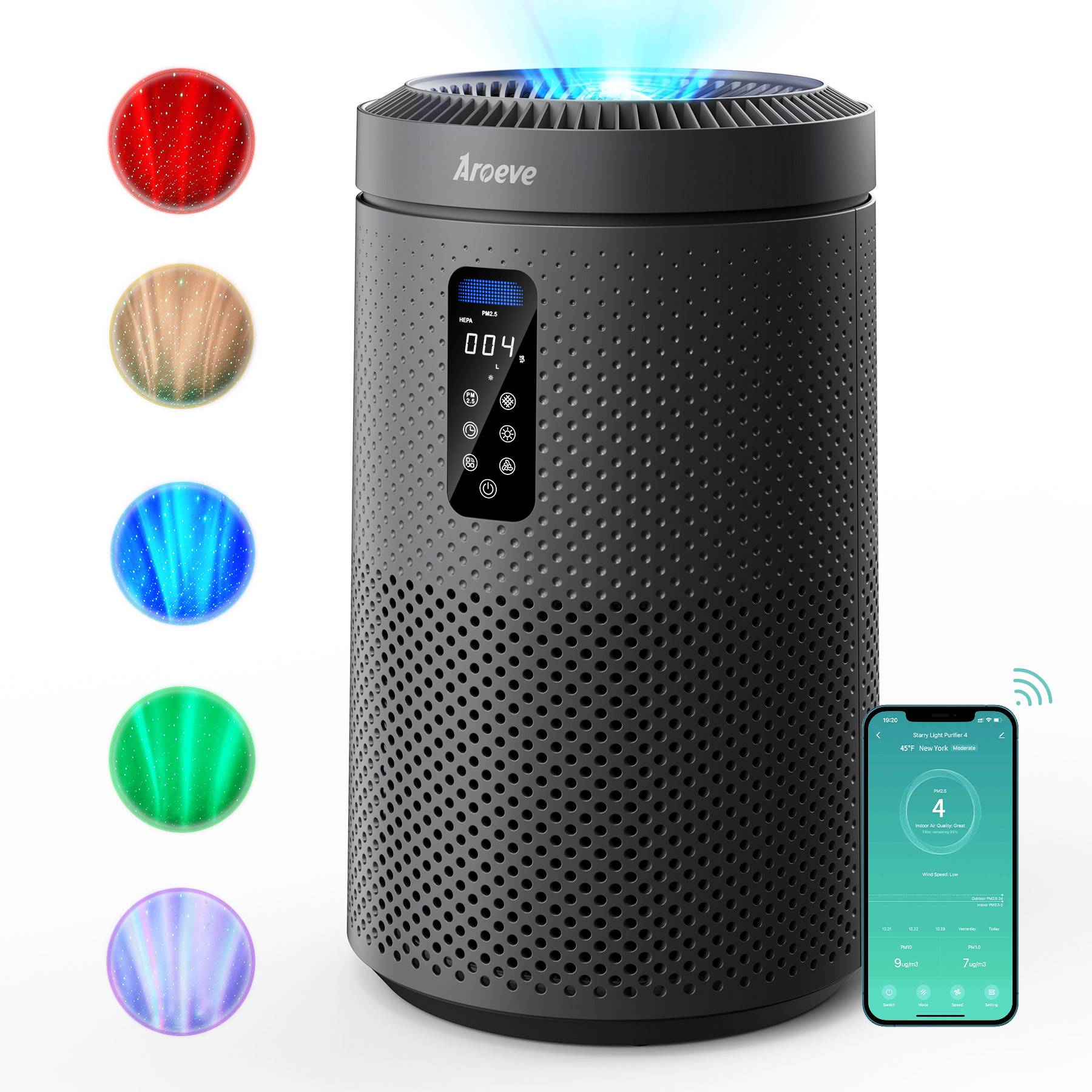 AROEVE Air Purifiers | MK09W (Space Grey)