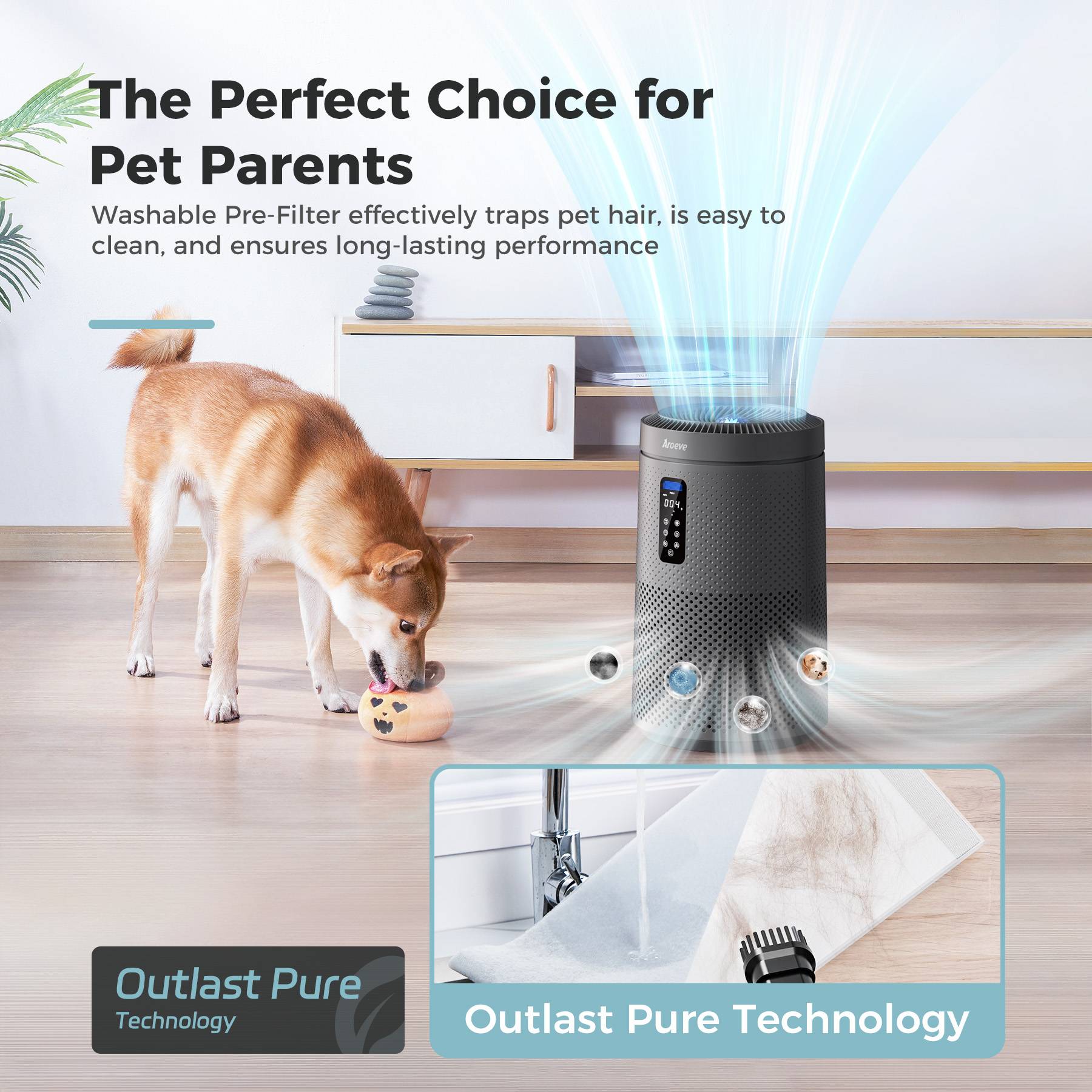 AROEVE Air Purifiers | MK09W (Space Grey)