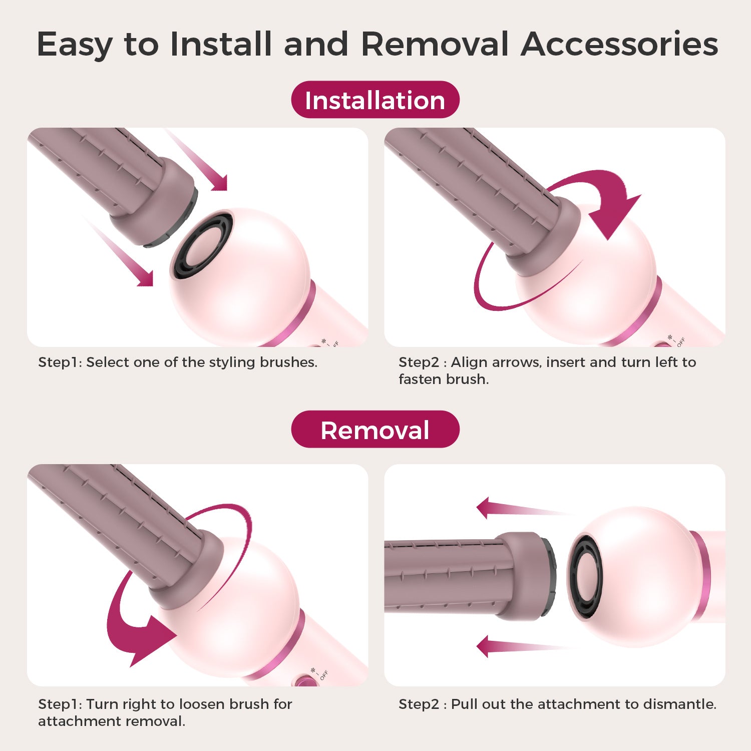 5-in-1 Hot-Air Brush & Ionic Hair Dryer for Fast Drying, Curling & Volumizing | Lightweight Travel