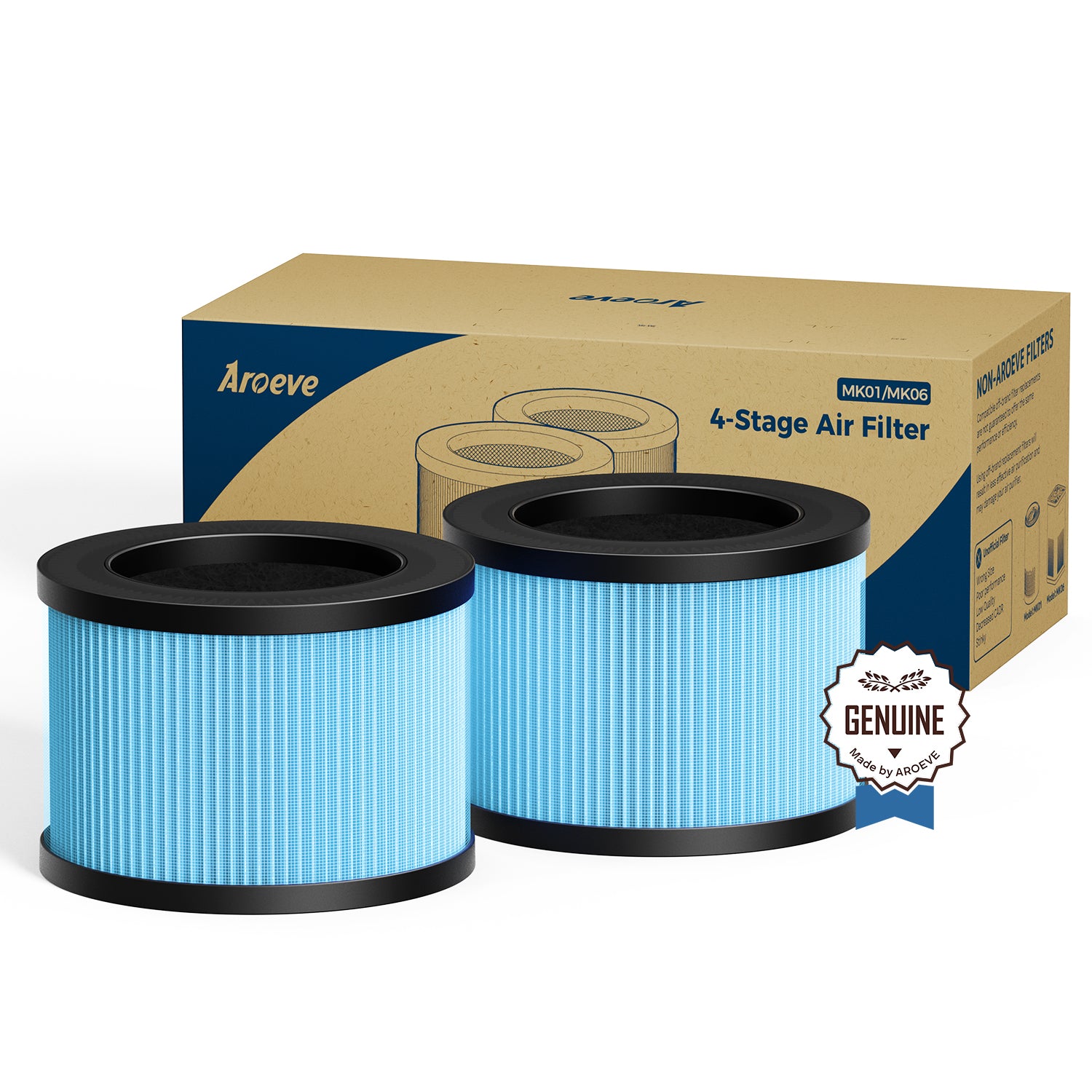 AROEVE Air Filter Replacement | MK01 & MK06- Standard Version(2 packs)