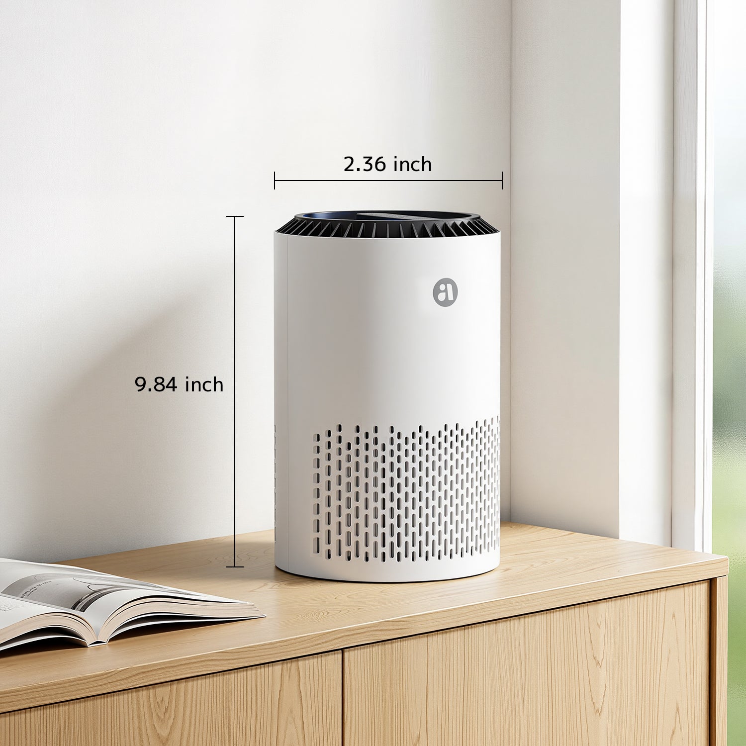 AROEVE Air Purifiers for Bedroom Home, 3 Layer Filter for Smoke Pollen Allergies Pet Dander Odor, Sleep Mode, Energy Saving, 4 Speeds, Timer for Office, Dorm, MK01A White+Blue
